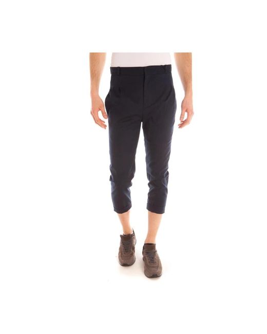 Daniele Alessandrini Blue Cropped Trousers for men
