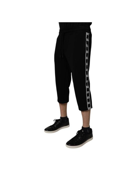 Dolce & Gabbana Black Cropped Trousers for men