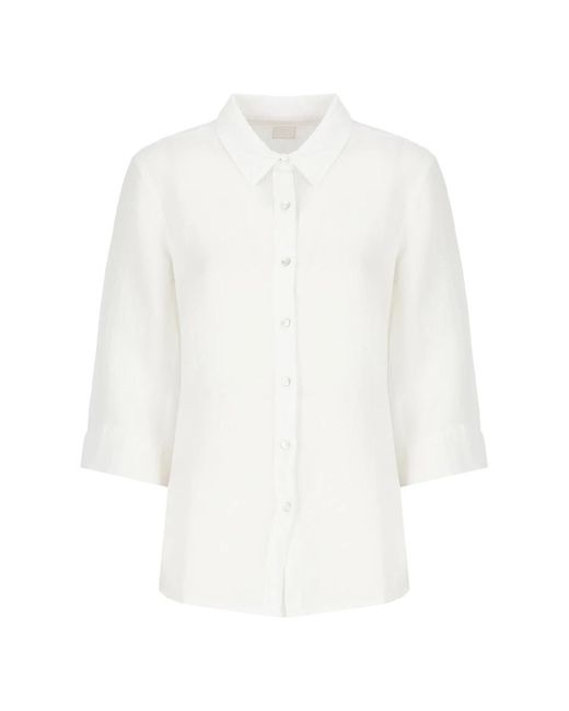 Camicia in lino bianca con colletto di 120% Lino in White