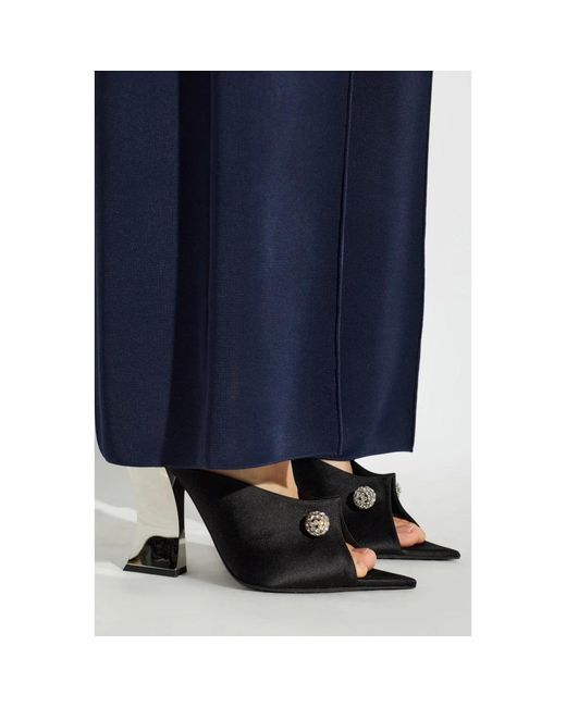Lanvin Black Satin Mules Mit Absatz