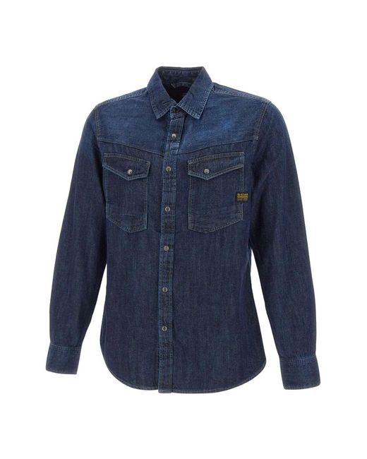 G-Star Blue Denim Shirts for men