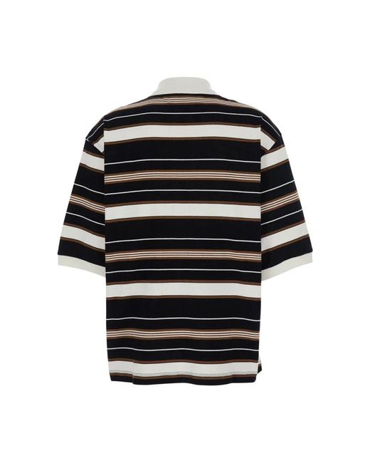 Rohe Black Gestreiftes Poloshirt Klassischer Kragen