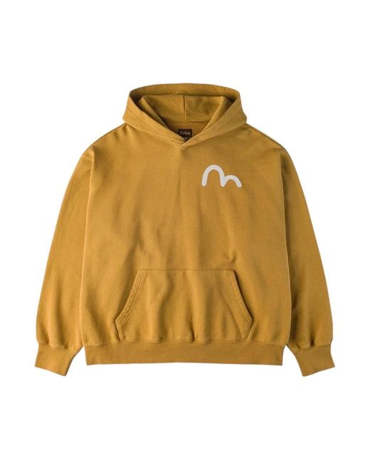 Evisu Hoodies & Sweatvesten ,Geel ,Katoen Leech & Grace Hoodie in het Yellow voor heren