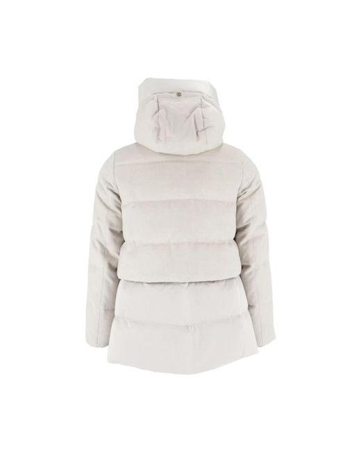 DUNO Keiko Hooded Puffer Jacket in het White