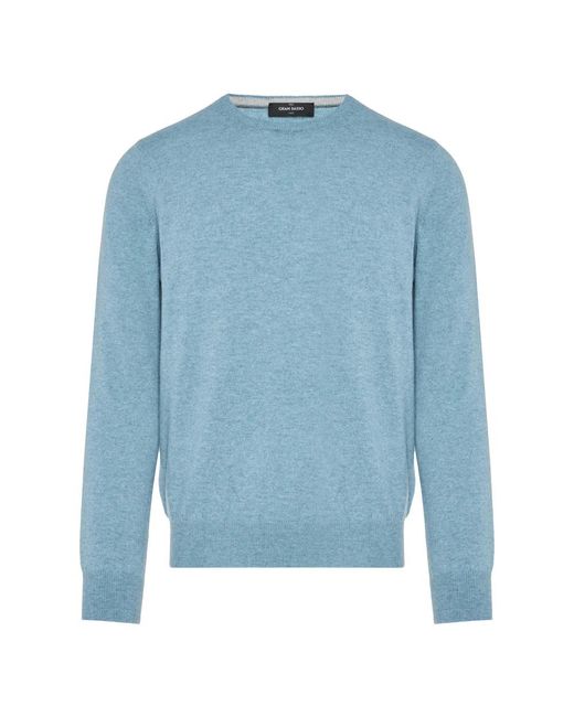 Gran Sasso Blue Cashmere Knitwear for men
