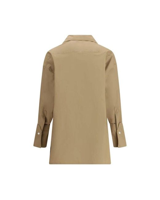 DARKPARK Natural Elegante Vielseitige Tunika Mit Goldknopf