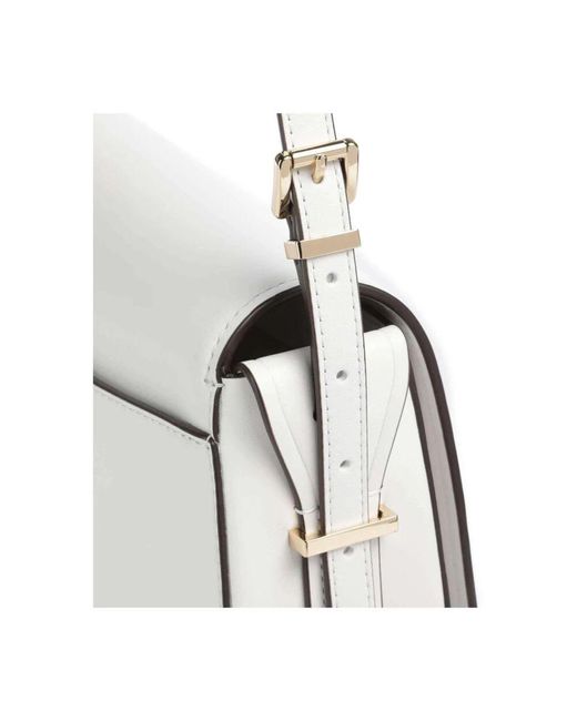 Michael Kors Gray Leder Schultertasche Lydia Klappe