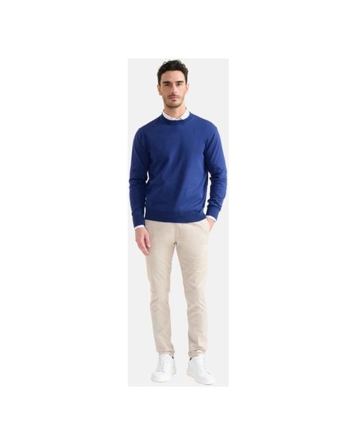 Alviero Martini 1A Classe Blue Round-Neck Knitwear for men
