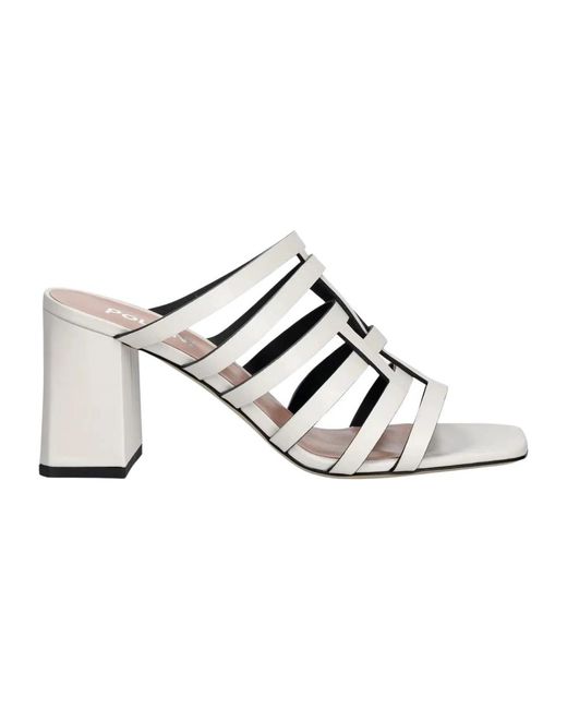 Pollini Blockhak Mules in het Metallic