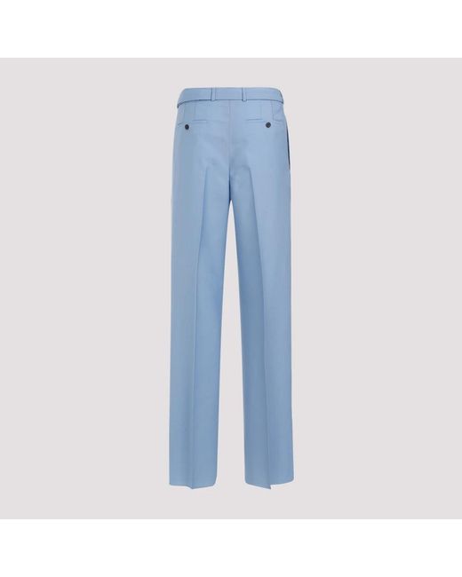 Lanvin Broeken ,Blauw ,Wol Blauwe Wijde Broek in het Blue voor heren