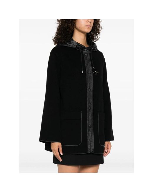 Fay Elegante Wollen Jas Aw25 in het Black