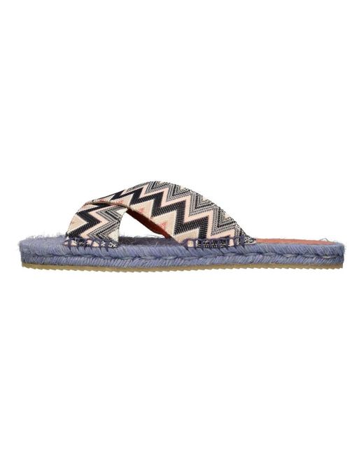 Missoni Schoenen ,Veelkleurig ,Leer Sandalen Multi Kleur in het Blue