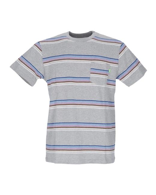 Huf Tops ,Grijs ,Katoen Zak Tee Grijs Heather Strepen in het Blue voor heren