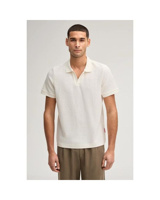 Joop! Woven Texture Polo in het White voor heren