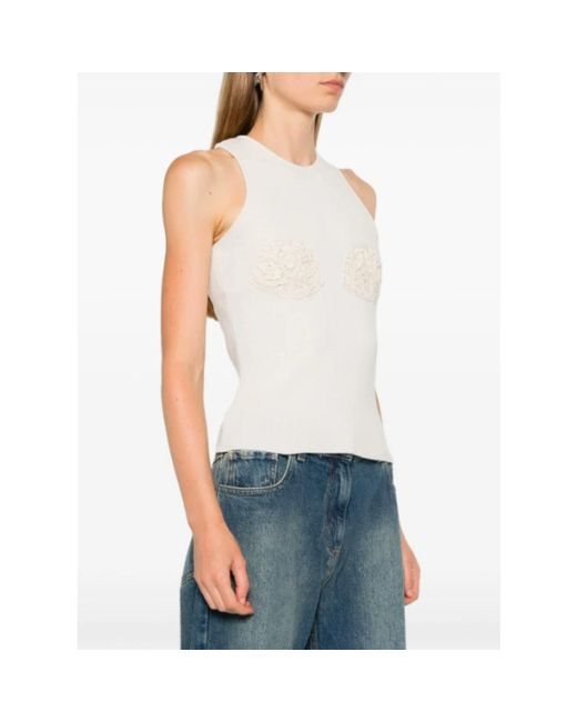 Magda Butrym White Sleeveless Tops