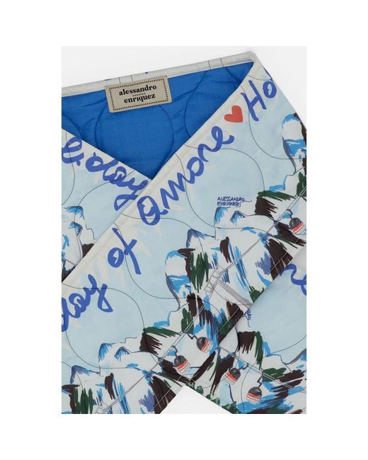 ALESSANDRO ENRIQUEZ Quilted Scarf Scarf01 in het Blue
