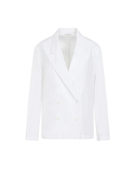 Camicia bianca in cotone caplana di Dries Van Noten in White