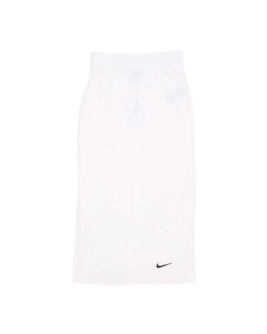 Nike Fitness ,Wit ,Geribbelde Jersey Rok in het White