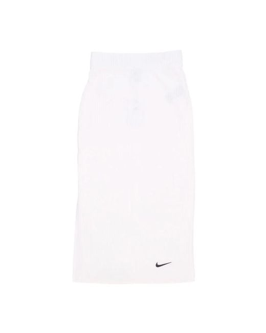 Nike Fitness ,Wit ,Geribbelde Jersey Rok in het White
