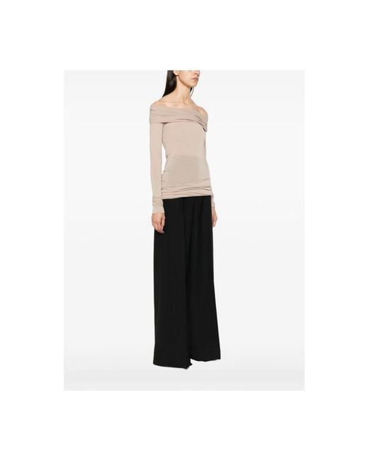 Rick Owens Natural Long Sleeve T-Shirts