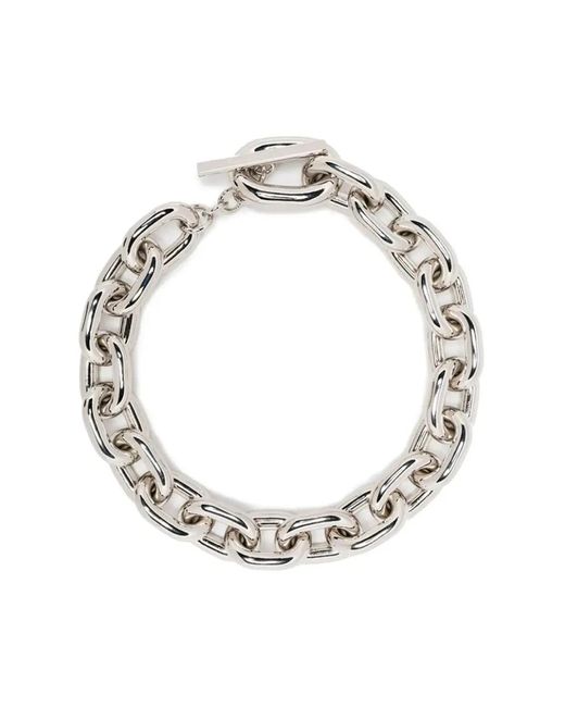 Collar de plata con t-lock Rabanne de color Metallic