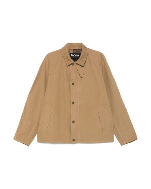 Barbour Tracker jacke mit geripptem kragen in Natural für Herren