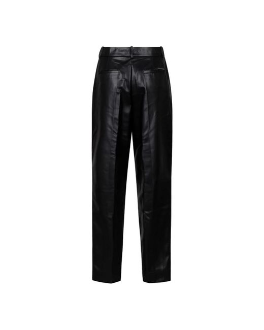 Calvin Klein Black Leather Trousers