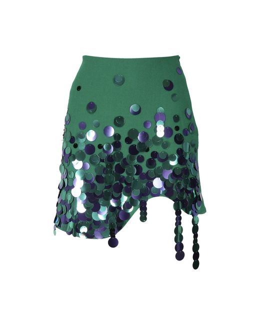 Art Dealer Green Short Skirts