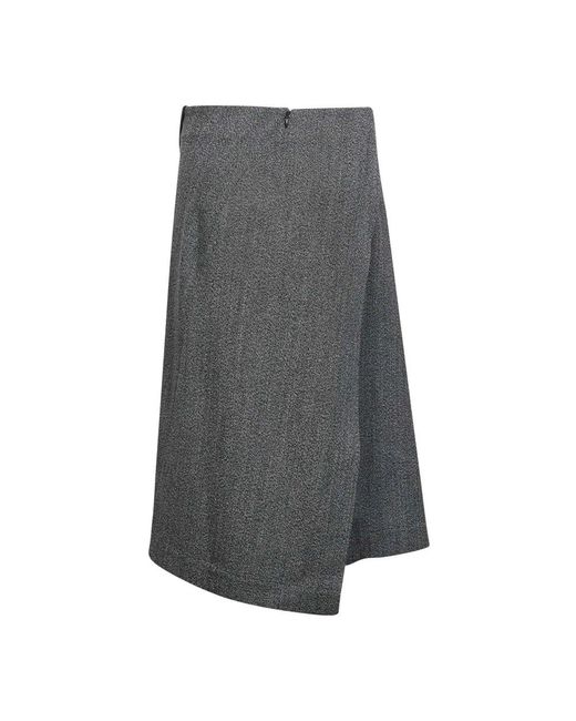 Studio Nicholson Rokken ,Zwart ,Wol Asymmetrische Wol Midi Rok Zwart in het Gray