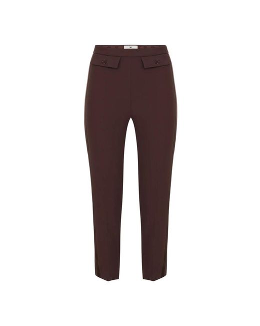 Elisabetta Franchi Brown Slim-Fit Trousers