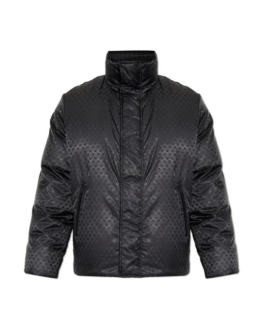 McQueen Jassen ,Zwart ,Satijn Gewatteerde Jas Met Logo in het Gray voor heren