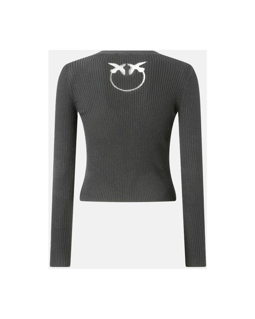 Pinko Truien & Vesten ,Grijs ,Wol Tilacino Wollen Vest in het Black