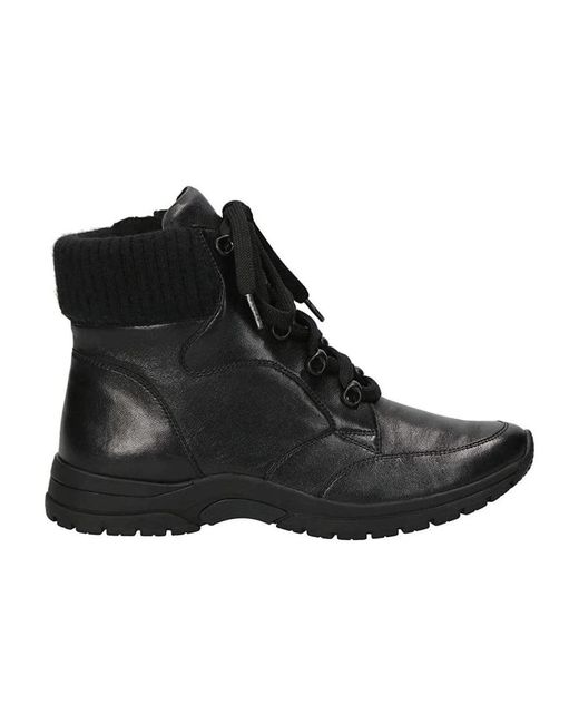 Caprice Black Ankle Boots
