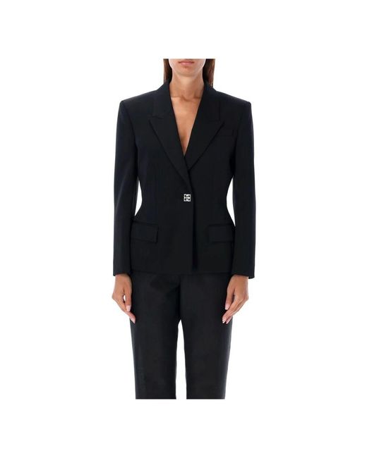 Givenchy Black Strukturierte wolljacke