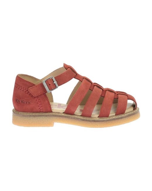 Kickers Pink Bequeme sandalen kick lergo