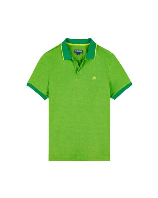 Vilebrequin Solid polohemd aus baumwolle mit changierendem effekt in Green für Herren