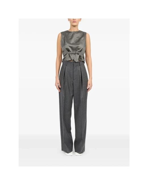 MM6 by Maison Margiela Gray Wide Trousers