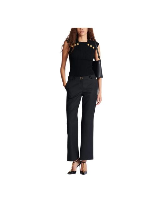 Balmain Tailored Wollen Broek in het Black