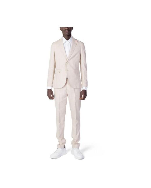 MULISH White Single Breasted Suits for men