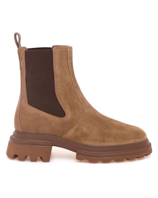 Hogan Brown Chelsea Boots
