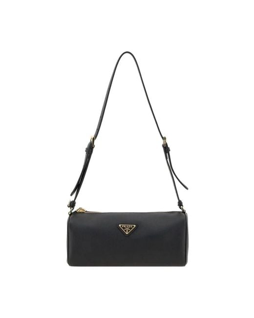 Prada Black Schwarze Umhängetasche Mit Top-Reißverschluss