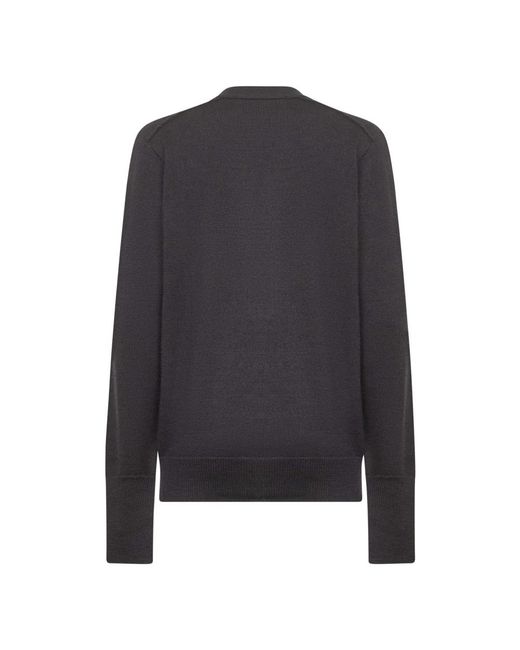 Studio Nicholson Truien & Vesten ,Bruin ,Wol Merino Wol V-Hals Trui Bruin in het Black