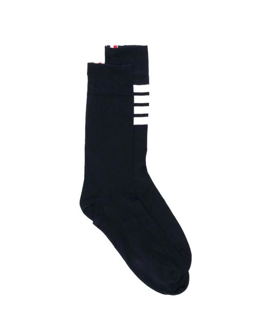 Thom Browne Leichte Baumwollsocken Mit 4-Streifen-Design Bis Zur Mitte Der Wade in Blue für Herren