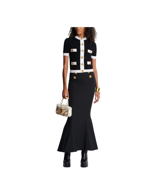 Cárdigan de punto abotonado Balmain de color Black