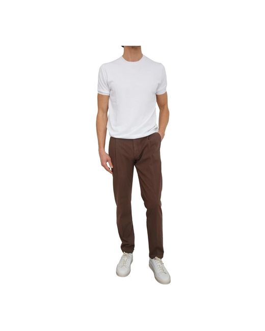 BERWICK 1707 Brown Chinos for men