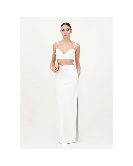 Maxi Skirts Elisabetta Franchi de color White