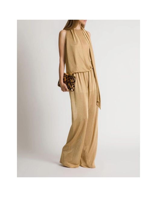 Alberta Ferretti Natural Wide Trousers