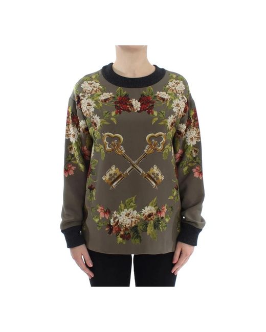 Dolce & Gabbana Brown Round-Neck Knitwear
