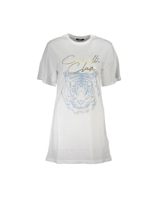 Roberto Cavalli Tops ,Wit ,Katoen Wit Katoen T-Shirt in het White