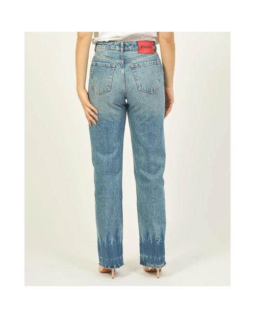 Boss Blue 5-pocket-jeans mit knopf und reißverschluss